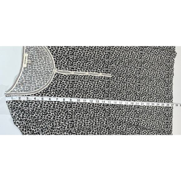 Max Studio Black White Floral Balloon Sleeve Blouse Scoop Neck Babydoll Artsy 2X - Picture 7 of 9